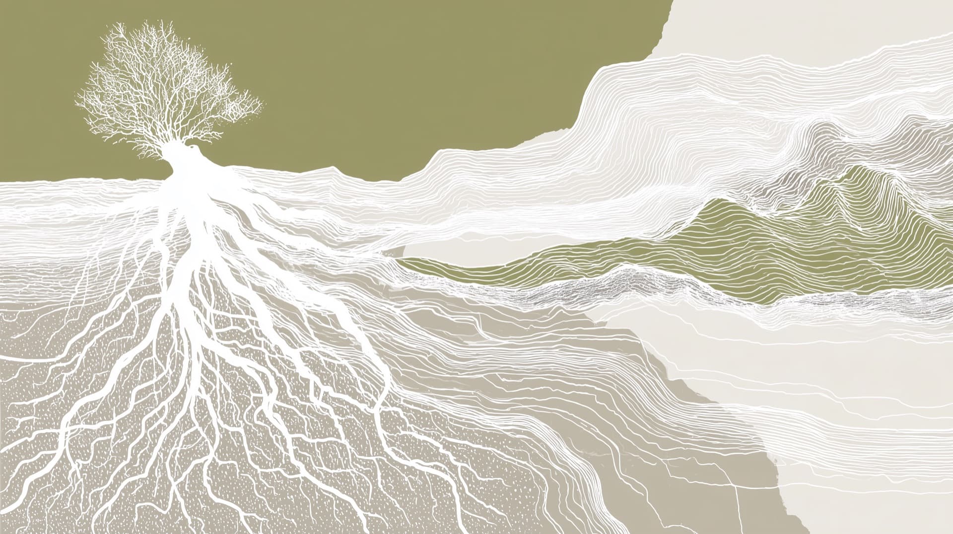 Illustration of a tree with root system